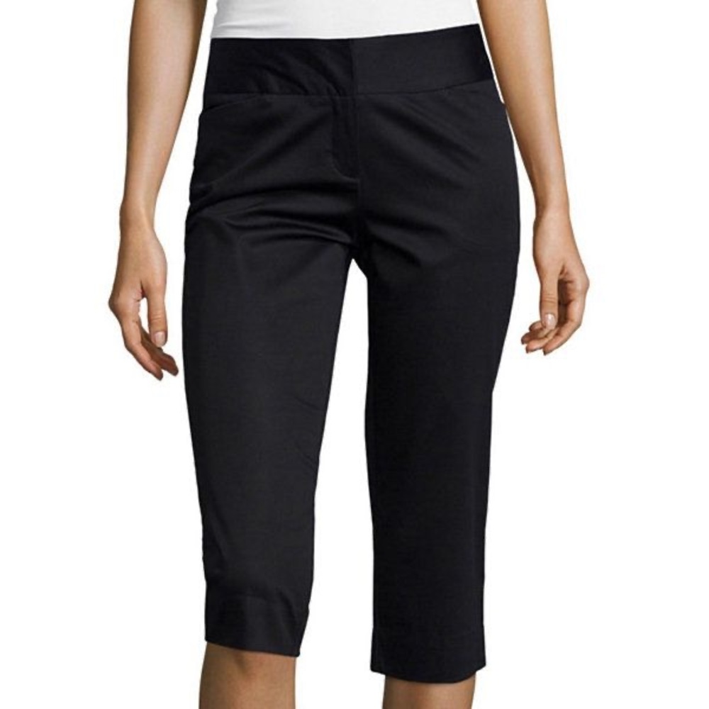 Worthington Woman Modern Fit Cropped Pants Capris Black Size 16W